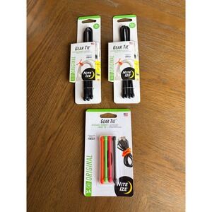 Nite Ize Gear Tie Reusable Rubber Twist Ties 12in and 3in Bundle 8 Total Ties